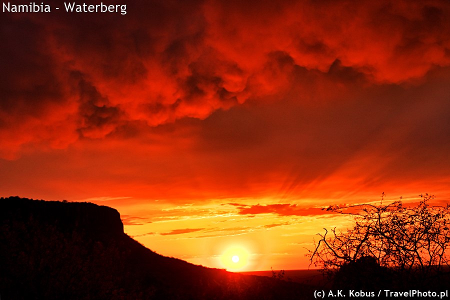 Wschód słońca nad Waterbergiem.